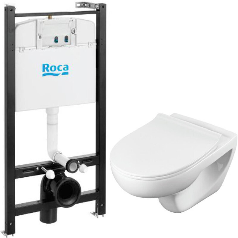 Изображение товара Инсталляция Roca Victoria Pack Rimless 893105010 с унитазом и сиденьем микролифт