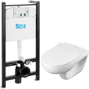 Изображение товара Инсталляция Roca Victoria Pack Rimless 893105010 с унитазом, сиденье микролифт, без клавиши смыва