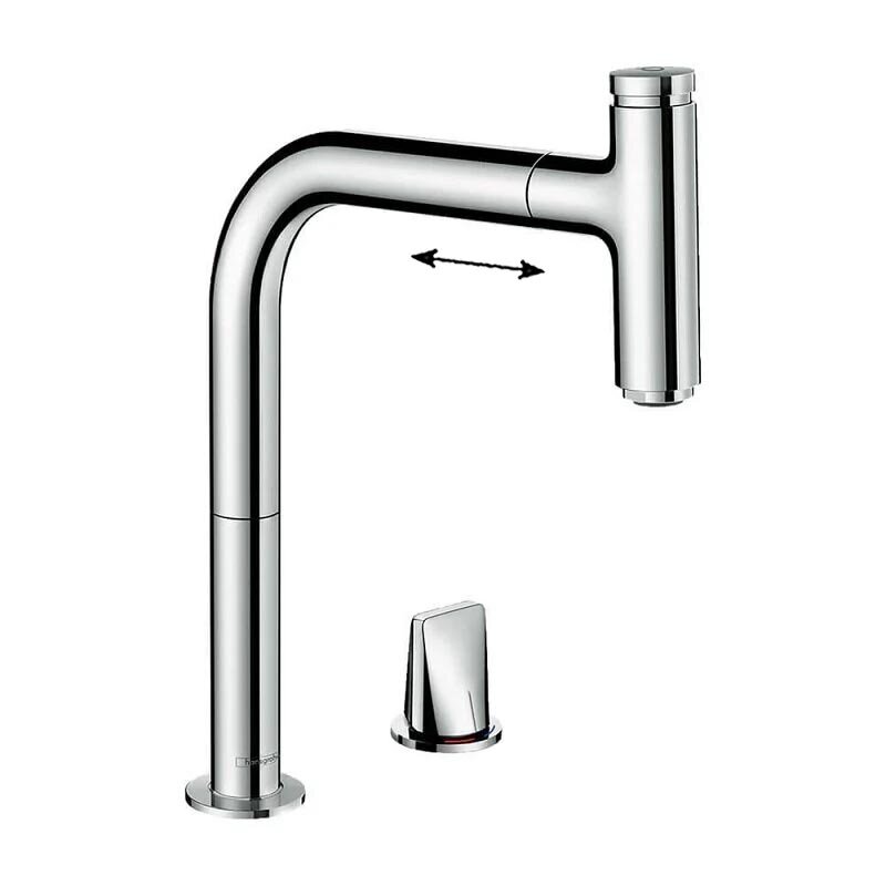 Изображение товара Смеситель для кухонной мойки Hansgrohe Metris Select 73825000 с вытяжным изливом хром