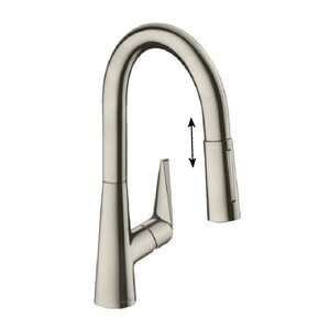 Изображение товара Смеситель для кухонной мойки Hansgrohe Talis, 73850800, с вытяжным изливом, нержавеющая сталь