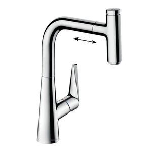 Изображение товара Смеситель для кухонной мойки Hansgrohe Talis Select, 73852000, с вытяжным изливом, хром