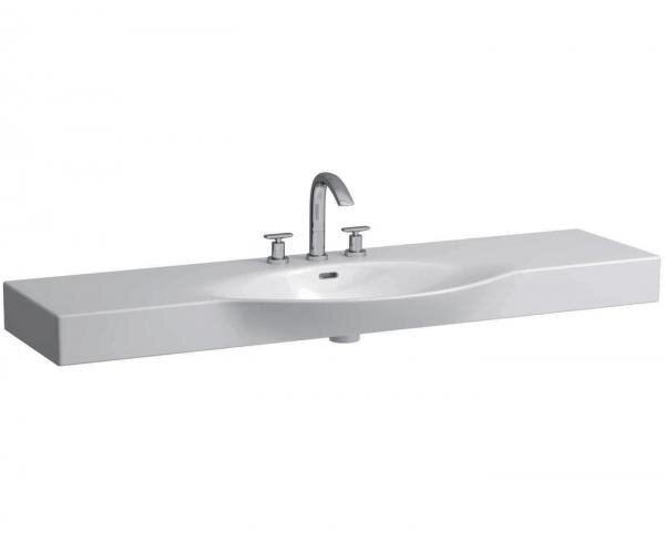 Изображение товара Раковина Laufen Palace белая прямоугольная с переливом, угловая монтаж