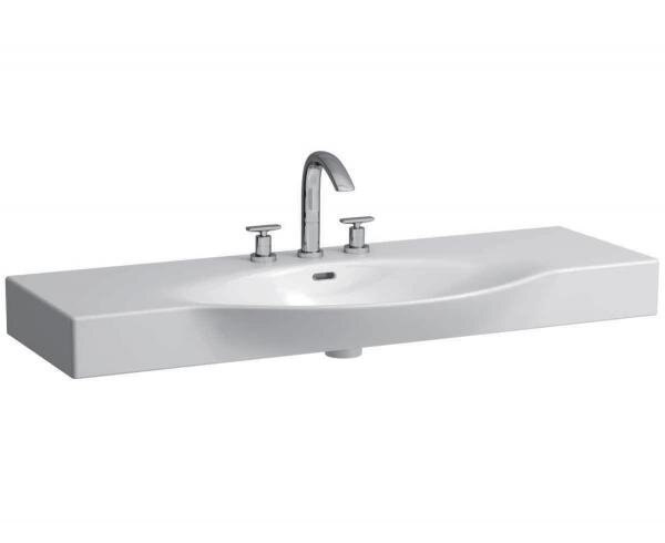 Изображение товара Раковина Laufen Palace 120 см белая угловая с переливом и одним отверстием