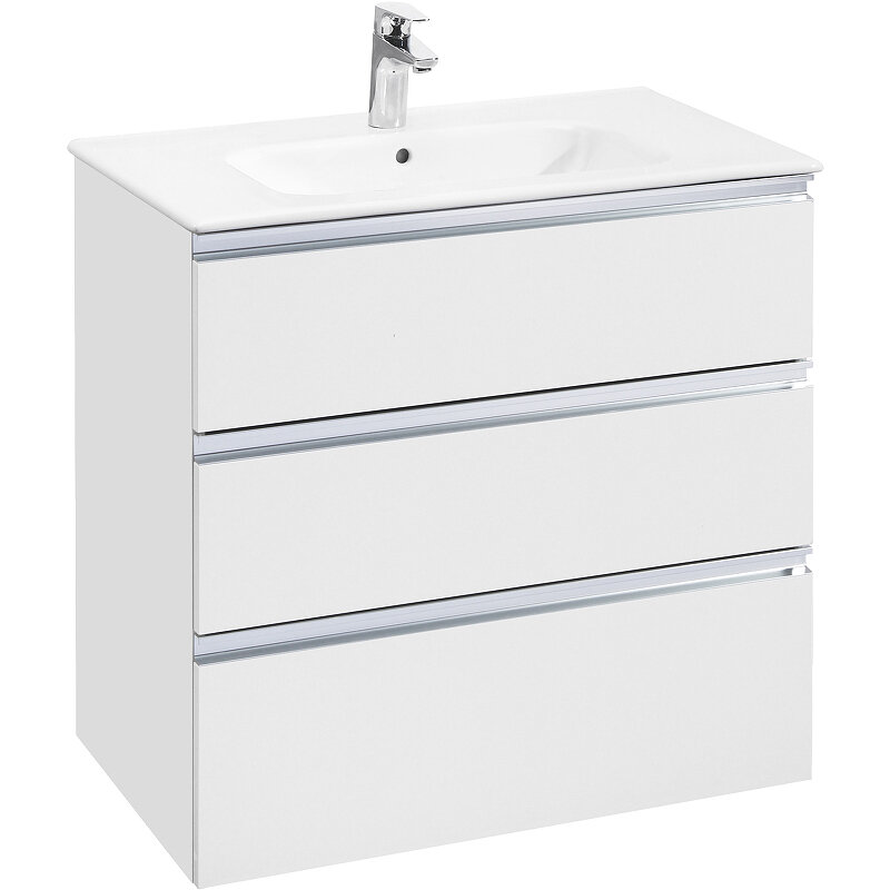 Изображение товара Тумба под раковину Roca The Gap 80 см, три ящика, белый глянец