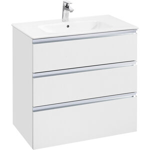 Изображение товара Тумба под раковину Roca The Gap 80 см, A857406806, 3 ящика, подвесная/напольная, белый глянцевый