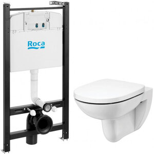 Изображение товара Инсталляция Roca Debba Round Rimless 7.8931.0.498.0 с безободковым унитазом, сиденье микролифт, без клавиши смыва