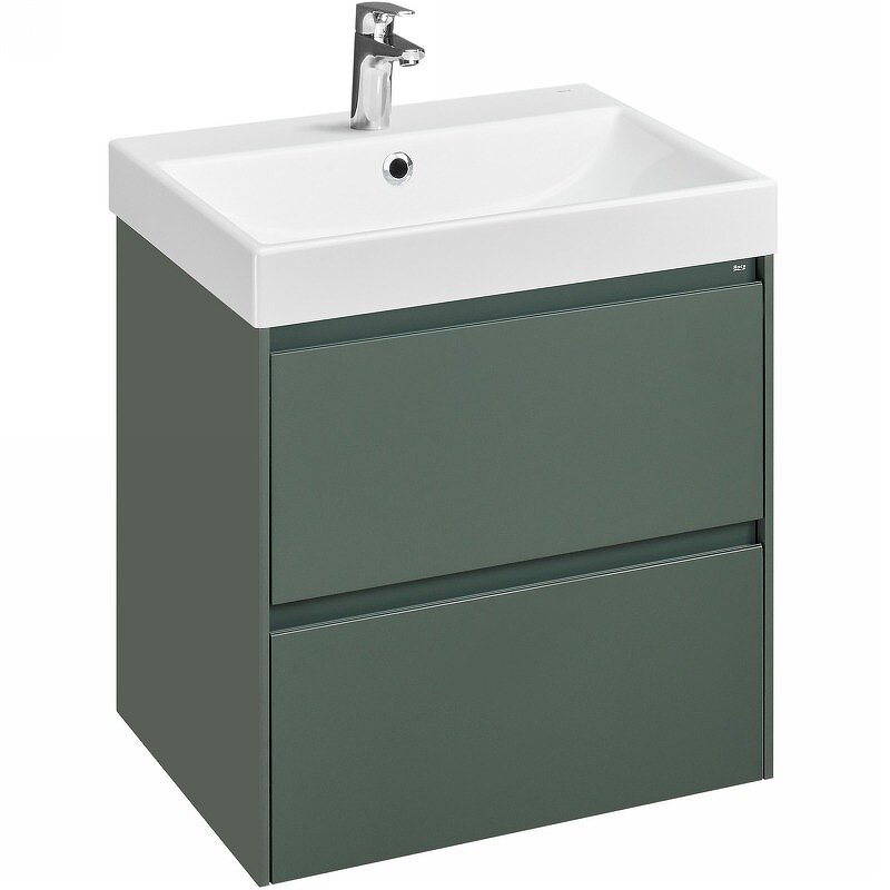 Изображение товара Тумба под раковину Roca Ona 60 см зеленый матовый подвесная МДФ ВЛДСП