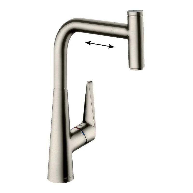 Изображение товара Смеситель для кухонной мойки Hansgrohe Talis Select 73853800 с вытяжным изливом из нержавейки