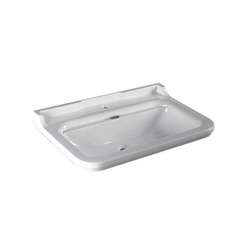 Изображение товара Раковина Kerasan Waldorf 4141K1bi cr 80 см с переливом и одним отверстием для смесителя