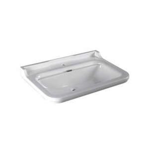 Изображение товара Раковина Kerasan Waldorf 4141K1bi/cr*1, 80 см, 1 отверстие для смесителя, белая, заглушка перелива хром