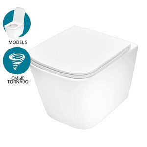 Изображение товара Подвесной безободковый унитаз TECE TeceSpring K 9700997, смыв торнадо, сиденье микролифт, белый