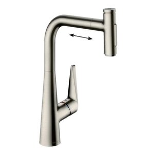 Изображение товара Смеситель для кухонной мойки Hansgrohe Talis Select, 73867800, с вытяжным изливом, нержавеющая сталь