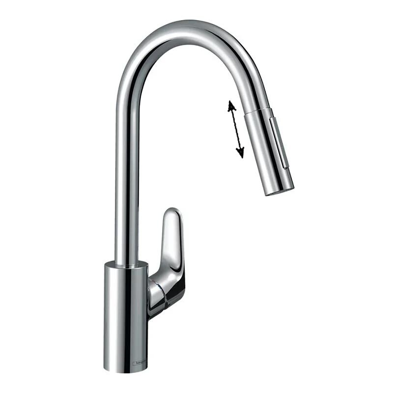 Изображение товара Смеситель для кухонной мойки Hansgrohe Focus 73880000 с вытяжным изливом