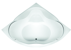 Изображение товара Угловая акриловая ванна 1MarKa Luxe 155х155 см, белая, гидромассаж, гарантия 15 лет