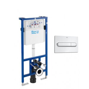 Изображение товара Инсталляция Roca Duplo WC 890090020 для унитаза, кнопка смыва 890095001, цвет хром