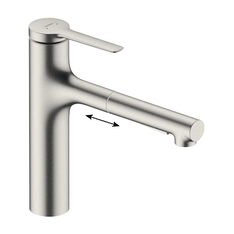 Изображение товара Смеситель для кухонной мойки Hansgrohe Zesis с вытяжным изливом нержавеющая сталь