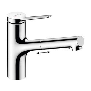 Изображение товара Смеситель для кухонной мойки Hansgrohe Zesis, 74810000, с вытяжным изливом, хром