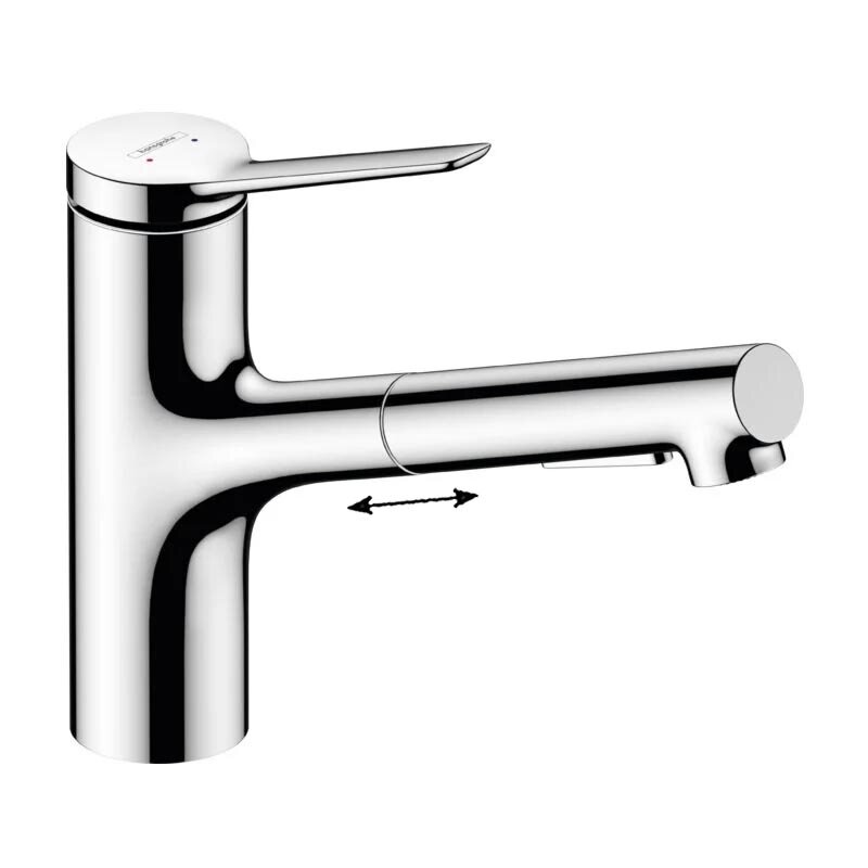 Изображение товара Смеситель для кухонной мойки Hansgrohe Zesis, 74810000, с вытяжным изливом, хром Изображение товара Смеситель для кухонной мойки Hansgrohe Zesis, 74810000, с вытяжным изливом, хром