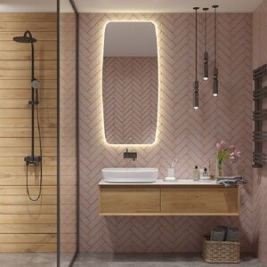 Изображение товара Зеркало Art&Max Forli AM-For-700-1500-DS-F, 70 см, LED подсветка, сенсорный выключатель, диммер, цвет белый