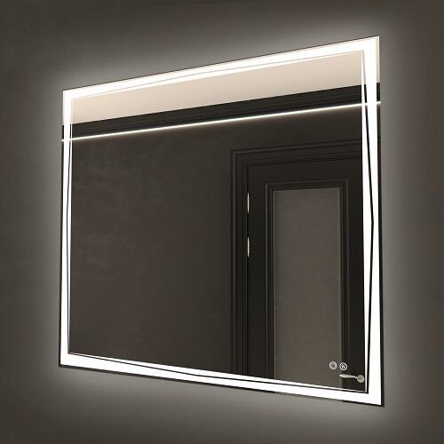 Изображение товара Зеркало Art&Max Firenze, AM-Fir-900-800-DS-F-H, 90 см, LED подсветка, сенсорный выключатель, диммер, антизапотевание, цвет белый