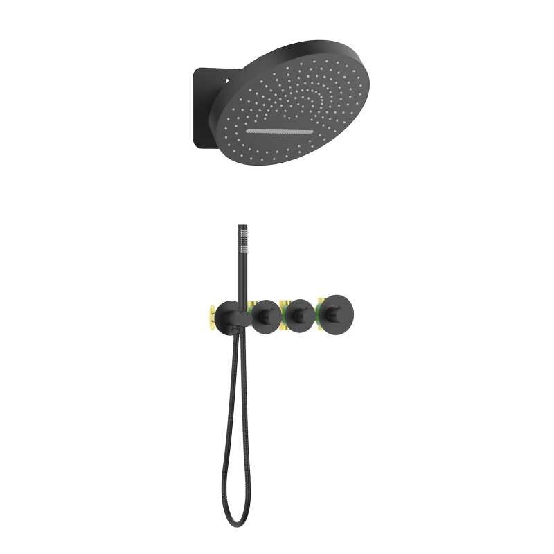 Изображение товара Душевая система Timo Saona SX-2329/03SM термостатическая черная 32.3 см