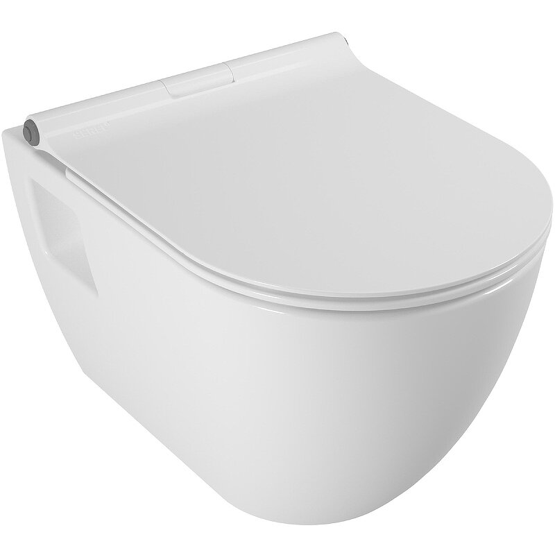 Изображение товара Подвесной унитаз Serel Smart SM46SL, безободковый, с сиденьем микролифт, цвет белый