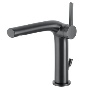 Изображение товара Стильный смеситель Keuco Edition 400 для раковины с донным клапаном и хром черным шлифованным цвето