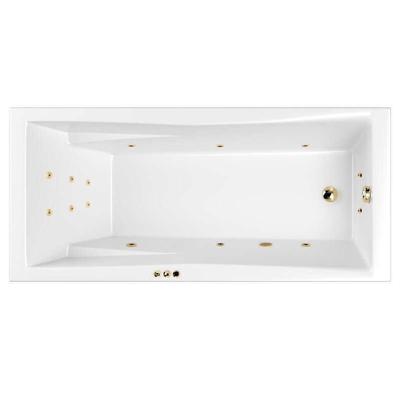 Изображение товара Ванна гидромассажная Whitecross Palace 0104.180080.100.SMART.GL, 180 x 80 см, форсунки золото