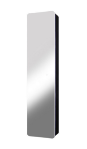 Изображение товара Шкаф-пенал Art&Max Lecce, AM-Lec-360-1560-1D-DS-F-Nero, 36 см, с зеркальной створкой, LED подсветка, цвет черный матовый