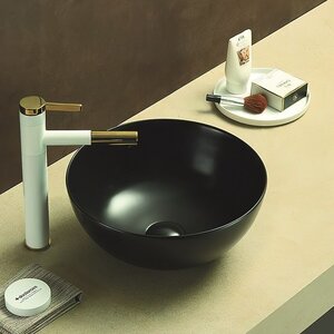 Изображение товара Раковина Art&Max, AM-107-MB, 35 см, фаянс, цвет черный матовый