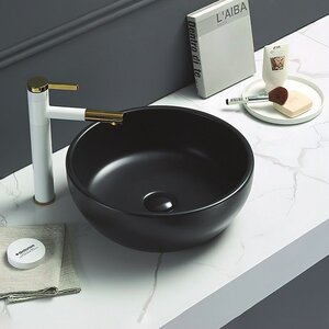 Изображение товара Раковина Art&Max, AM-109-МВ, 41 см, фаянс, цвет черный матовый