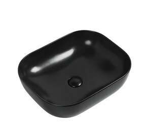 Изображение товара Раковина Art&Max 50 см из фаянса черный матовый накладная без отверстий для смесителя