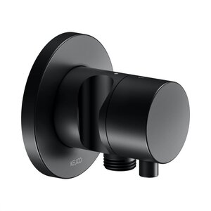 Изображение товара Вентиль запорный Keuco IXMO 59557371201 на 2 потребителя, с выводом для шланга и держателем лейки, черный матовый