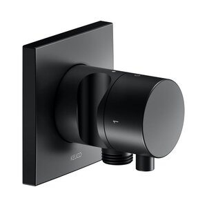 Изображение товара Вентиль запорный Keuco IXMO 59557371202 на 2 потребителя, с выходом для шланга и держателем лейки, черный матовый