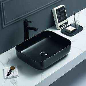 Изображение товара Раковина Art&Max AM-78109-MB 50 см черный матовый керамическая накладная