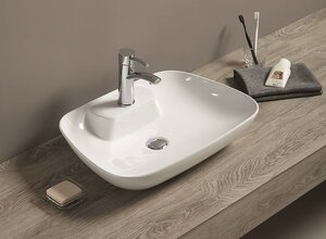 Изображение товара Раковина Art&Max AM-78358 61 см фаянс белая накладная для ванной и кухни