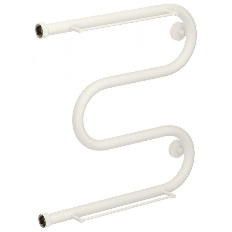 Изображение товара Полотенцесушитель водяной Сунержа М-образный+ 30-4008-5050, высота 50 см, ширина 50 см, боковое подключение 50 см, с 2 полками, цвет матовый белый