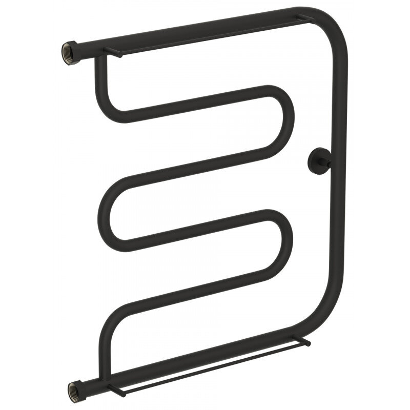 Изображение товара Полотенцесушитель водяной Сунержа Лира+ 15-4012-6060, высота 60 см, ширина 60 см, боковое подключение 60 см, с 2 полками, цвет тёмный титан муар