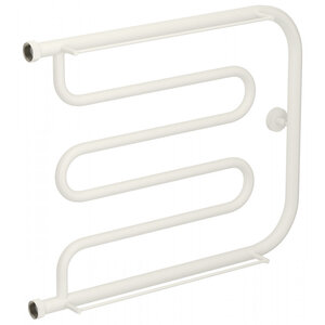 Изображение товара Полотенцесушитель водяной Сунержа Лира+ 30-4012-5065, высота 50 см, ширина 65 см, боковое подключение 50 см, с 2 полками, цвет матовый белый