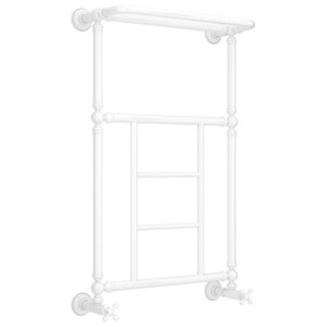 Изображение товара Полотенцесушитель водяной Сунержа Ренессанс 1452 9003-0282-8650, высота 86 см, ширина 50 см, нижнее подключение 50 см, с полкой, цвет сигнальный белый