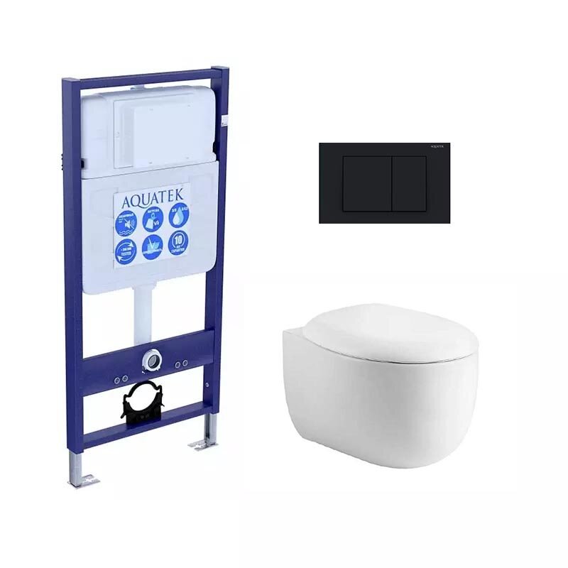 Изображение товара Инсталляция Aquatek Standart с безободковым унитазом Альтаир 4в1 белый
