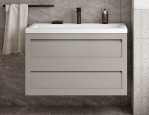 Изображение товара Тумба под раковину Art&Max Platino AM-Platino-1000-2C-SO-GCM, 100 см, подвесная, цвет светло-серый матовый