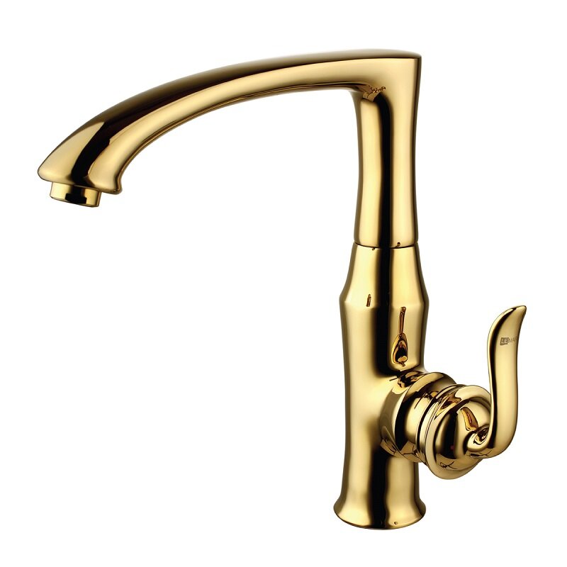 Изображение товара Смеситель для кухонной мойки Lemark Brava LM4705G золото ретро стиль