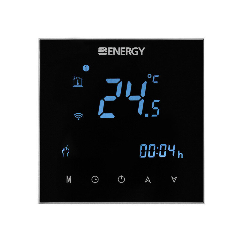 Изображение товара Терморегулятор для теплого пола Energy BHT-2000GBLW ETRMBHT20GBLW0BLACK, с ЖК дисплеем