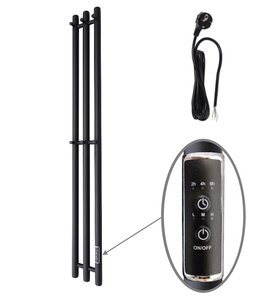 Изображение товара Полотенцесушитель электрический Маргроид Inaro, Inaro-15012-1049-9005R, ширина 15 см, высота 150 см, диммер справа, черный матовый