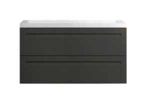 Изображение товара Тумба под раковину Art&Max Platino AM-Platino-1000-2C-SO-GM-Cer, 100 см, подвесная, цвет черный матовый