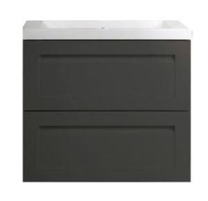 Изображение товара Тумба под раковину Art&Max Platino AM-Platino-600-2C-SO-GM-Cer, 60 см, подвесная, цвет черный  матовый