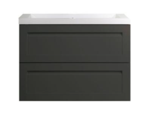 Изображение товара Тумба под раковину Art&Max Platino AM-Platino-800-2C-SO-GM-Cer, 80 см, подвесная, цвет черный  матовый