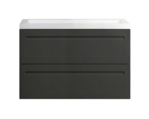 Изображение товара Тумба под раковину Art&Max Platino AM-Platino-900-2C-SO-GM-Cer, 90 см, подвесная, цвет черный матовый