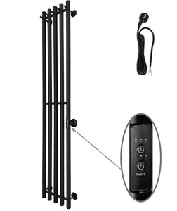 Изображение товара Полотенцесушитель электрический Маргроид Inaro, Inaro-15024-1049-9005R, ширина 30 см, высота 150 см, диммер справа, черный матовый